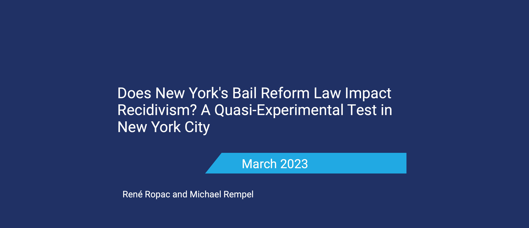 The Real Impact Of Bail Reform On Public Safety Report Cover