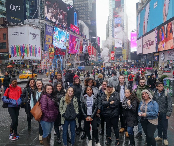 Group of students in Times Square