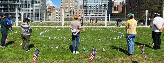 Flag planting at Jay Walk