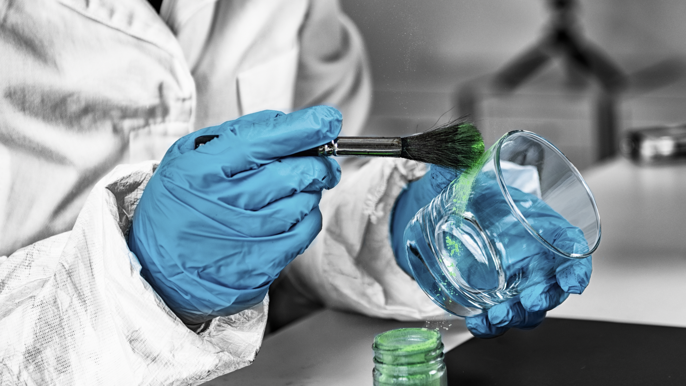 Image of Forensic Scientist Dusting for Prints