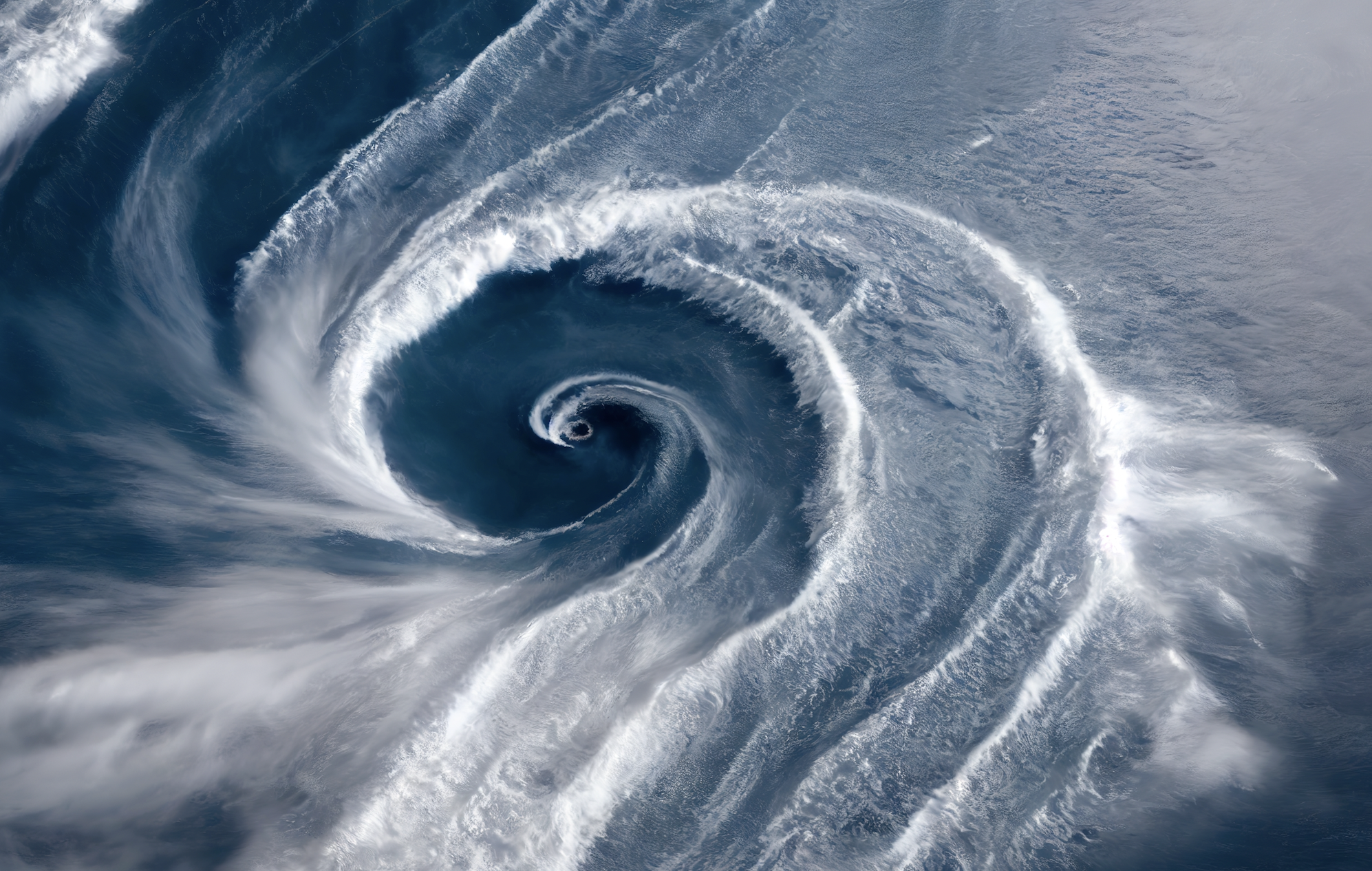 Image of a hurricane from above