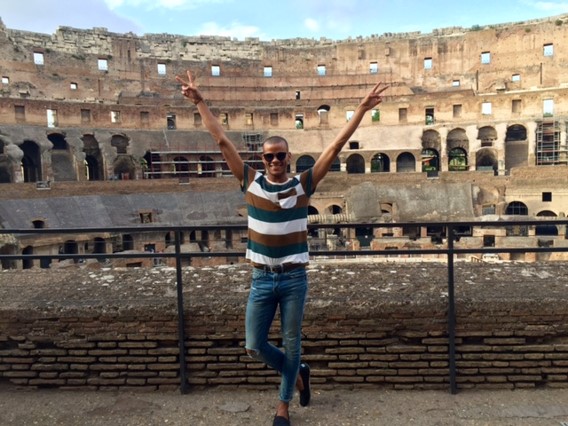 student at the Colosseum in Rome, Italy