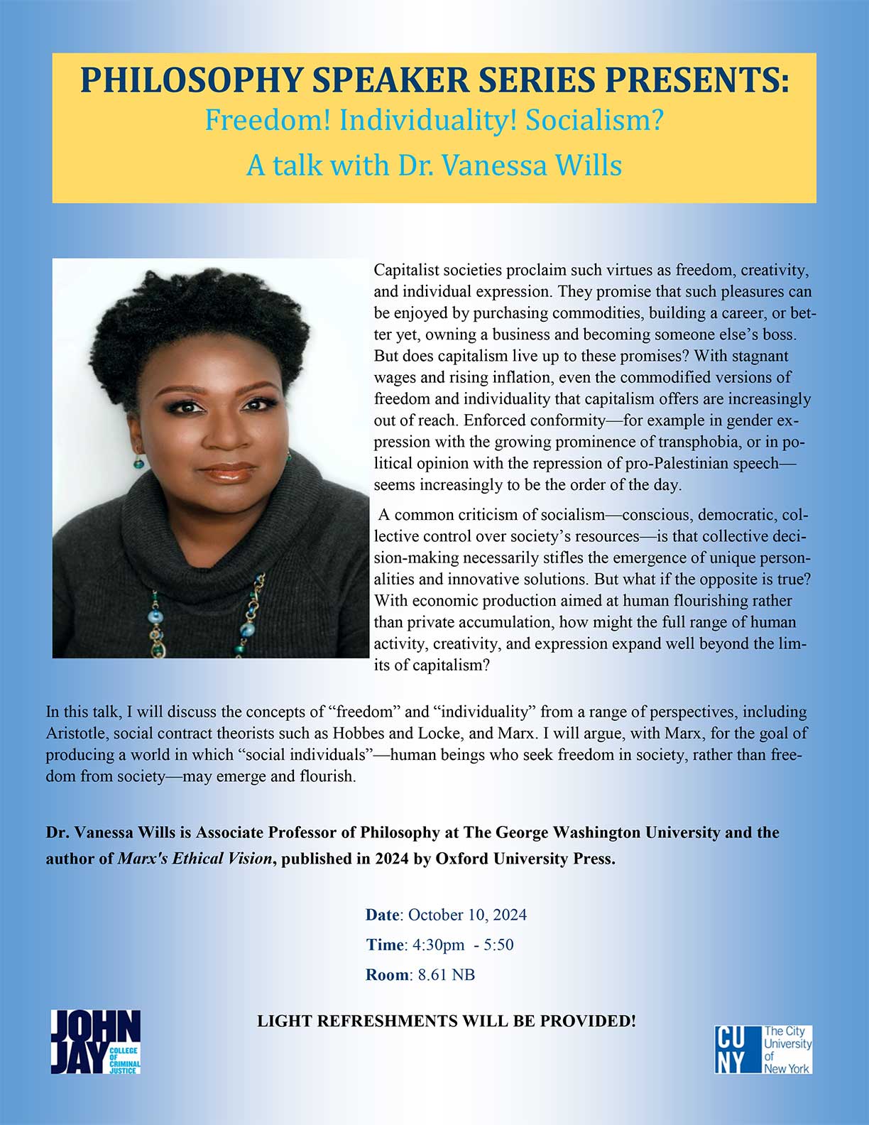 Dr. Vanessa Wills Philosophy Speaker Series