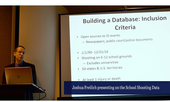 Joshua Freilich presenting on the School Shooting Data
