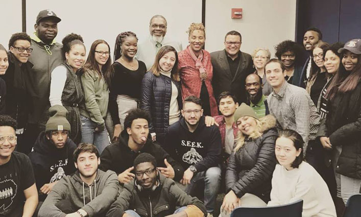 Group of John Jay College students at SEEK Black History Month event