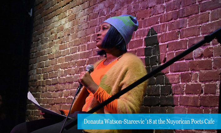 Donauta Watson-Starcevic ’18 at the Nuyorican Poets Cafe