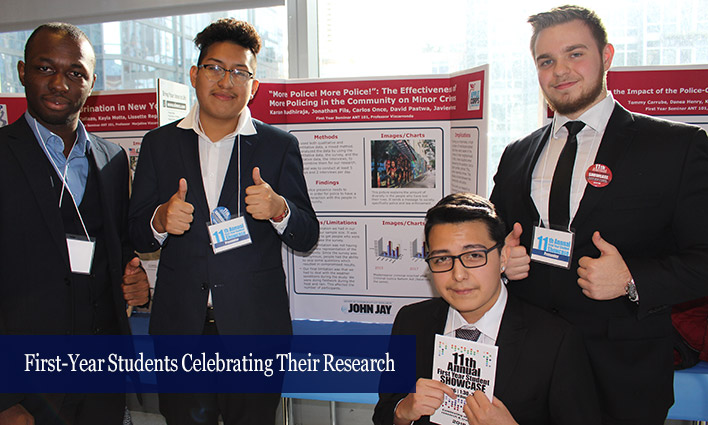 First-Year Students Celebrating Their Research