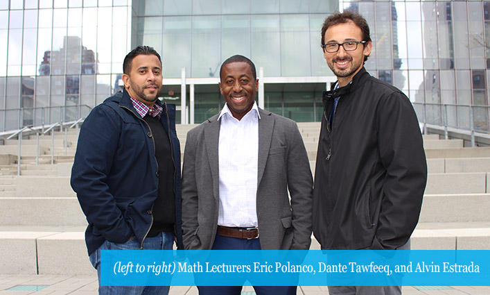 (left to right) Math Lecturers Eric Polanco, Dante Tawfeeq, and Alvin Estrada