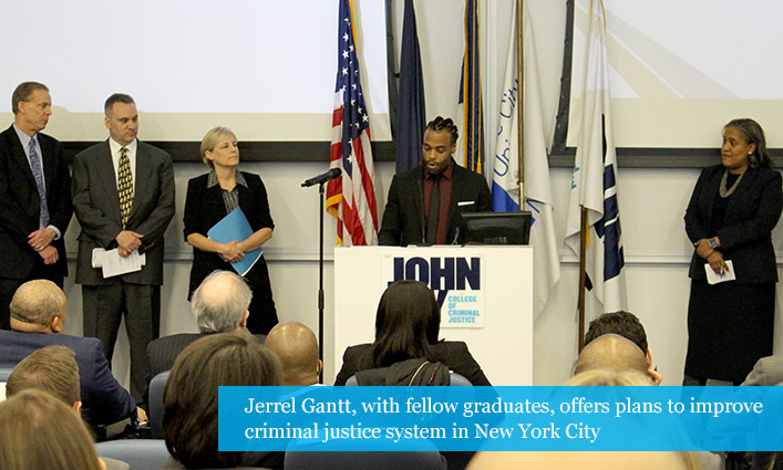 Jerrel Gantt, with fellow graduates, offers plans to improve criminal justice system in New York City