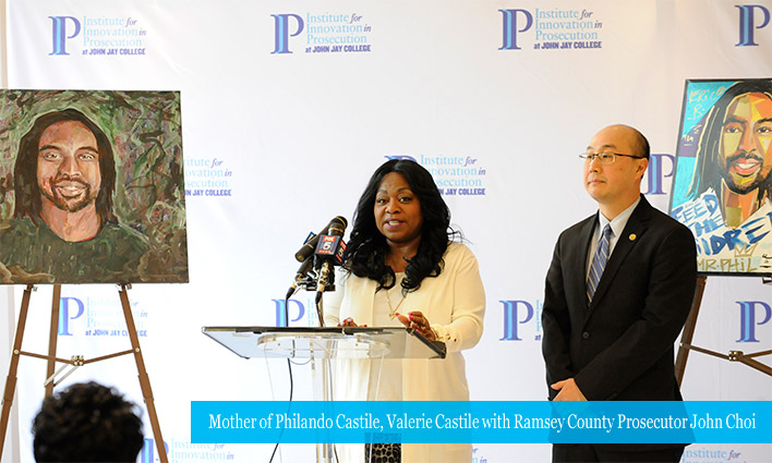 Mother of Philando Castile, Valerie Castile with Ramsey County Prosecutor John Choi