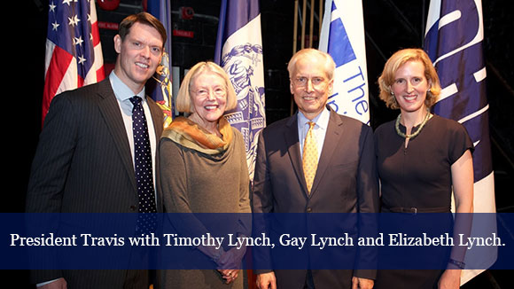 President Travis with Timothy Lynch, Gay Lynch and Elizabeth Lynch