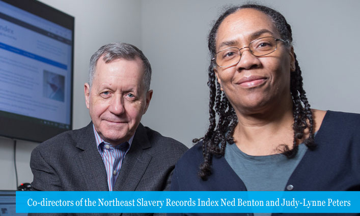 Co-directors of the Northeast Slavery Records Index Ned Benton and Judy-Lynne Peters 