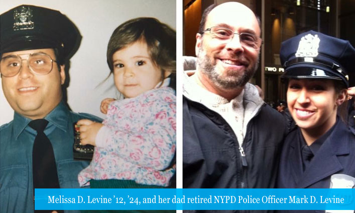 Melissa D. Levine ’12, ’24, and her dad retired NYPD Police Officer Mark  D. Levine