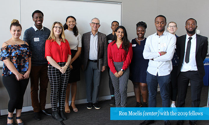 Ron Moelis (center) with the 2019 fellows