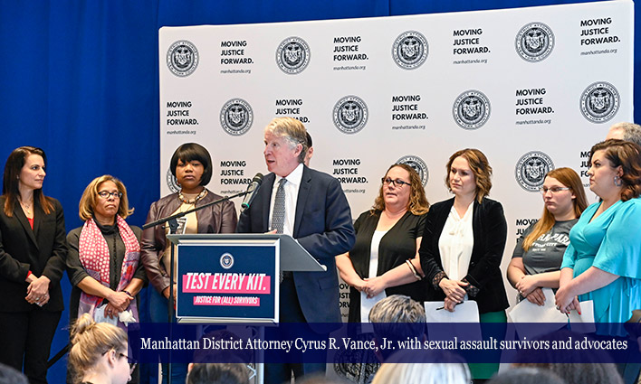Manhattan District Attorney Cyrus R. Vance, Jr. with sexual assault survivors and advocates 