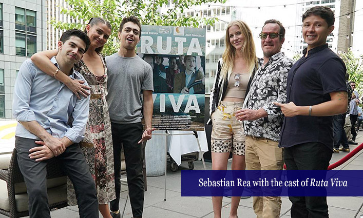 Sebastian Rea with the cast of Ruta Viva 