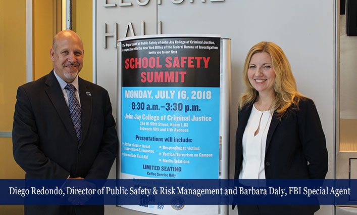 Diego Redondo, Director of Public Safety & Risk Management and Barbara Daly, FBI Special Agent 