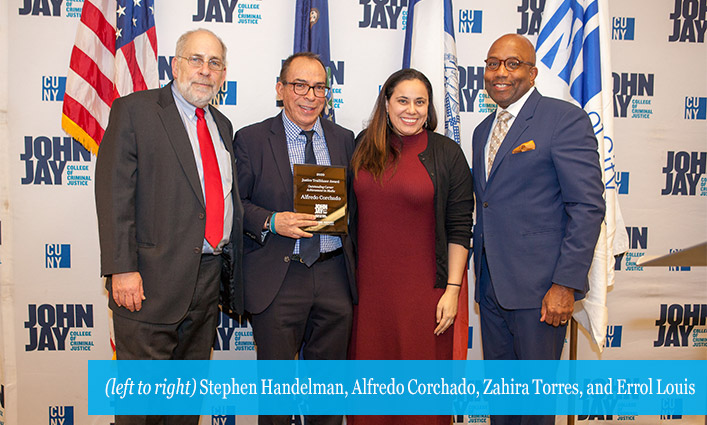 (Ieft to right) Stephen Handelman, Alfredo Corchado, Zahira Torres and Errol Louis