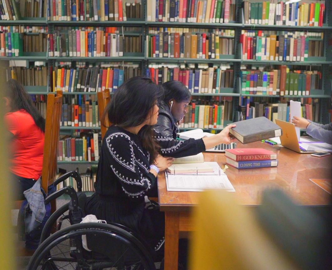 Students in John Jay library