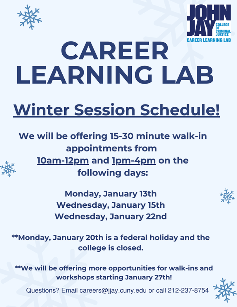 Career Learning Lab Winter Walk In Hours