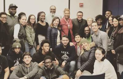 Group of John Jay College students at SEEK Black History Month event