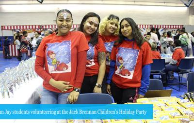 John Jay students volunteering at the Jack Brennan Children’s Holiday Party