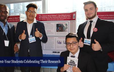 First-Year Students Celebrating Their Research