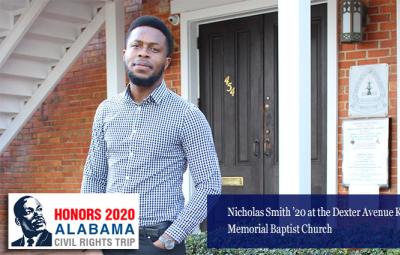 Nicholas Smith ’20 at the Dexter Avenue King Memorial Baptist Church