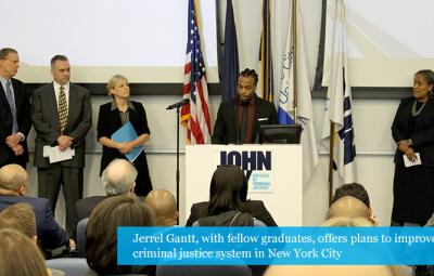 Jerrel Gantt, with fellow graduates, offers plans to improve criminal justice system in New York City