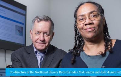 Co-directors of the Northeast Slavery Records Index Ned Benton and Judy-Lynne Peters 
