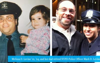 Melissa D. Levine ’12, ’24, and her dad retired NYPD Police Officer Mark  D. Levine