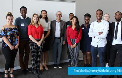 Ron Moelis (center) with the 2019 fellows