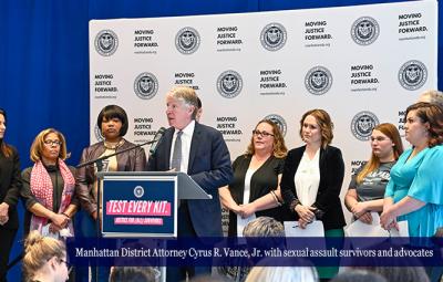 Manhattan District Attorney Cyrus R. Vance, Jr. with sexual assault survivors and advocates 